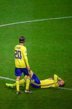 Kristoffer Olsson and Marcus Berg of Sweden