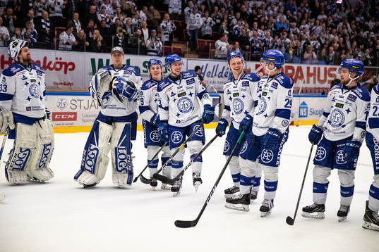 Leksands spelarna jublar