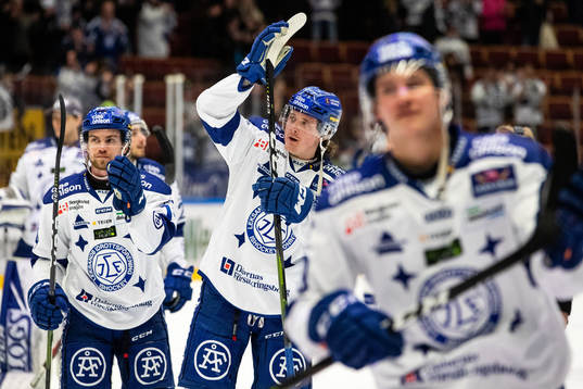 Leksands Oskar Lang och Johan Porsberger jublar