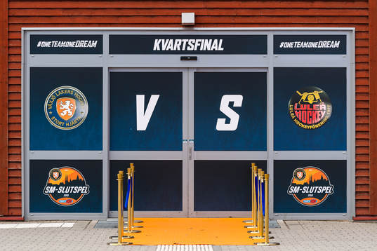 Huvudentré till Vida arena före kvartsfinal 2 i