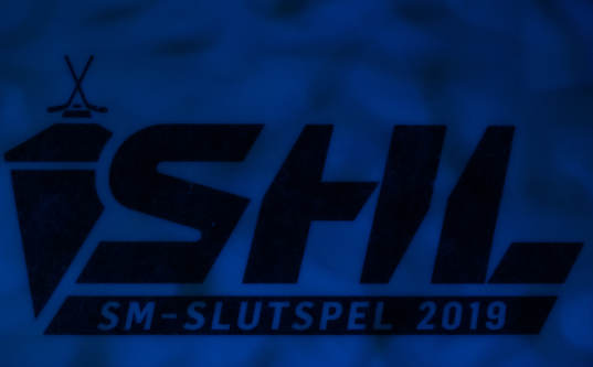 Logotypen för SHLs SM-Slutspel 2019 i blått ljus