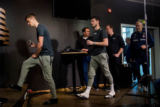 Markus Henriksen, Håvard Nordtveit and Lars Lagerbäck,
