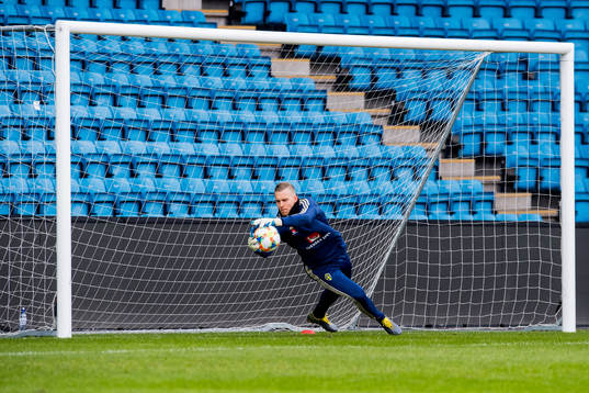 Goalkeeper Karl-Johan Johnsson of the Swedish national