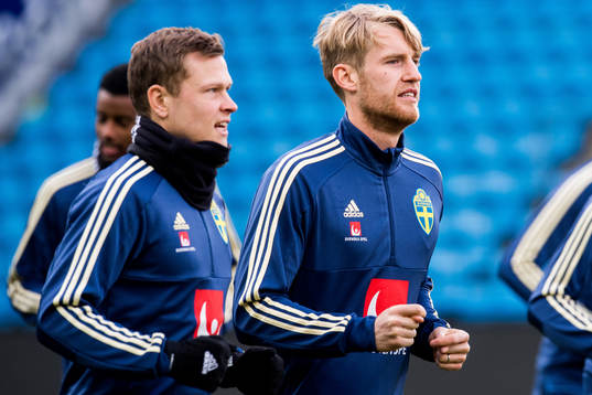 Viktor Claesson and Filip Helander of the Swedish national