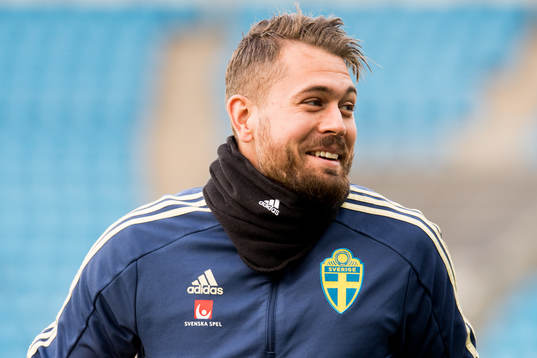 Goalkeeper Kristoffer Nordfeldt of the Swedish national