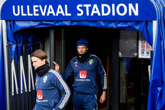Kristoffer Olsson and Marcus Berg of the Swedish national