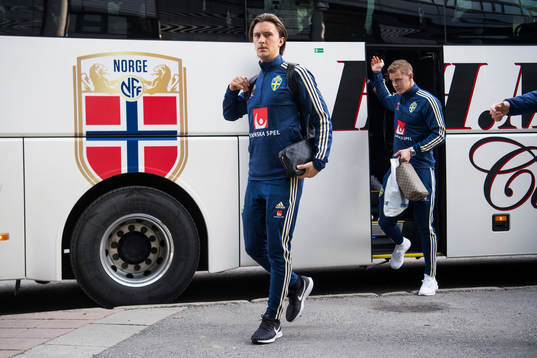 Kristoffer Olsson and Emil Krafth of the Swedish national