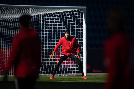 Goalkeeper Rune Almenning Jarstein of the Norwegian