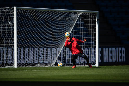 Goalkeeper Rune Almenning Jarstein of the Norwegian