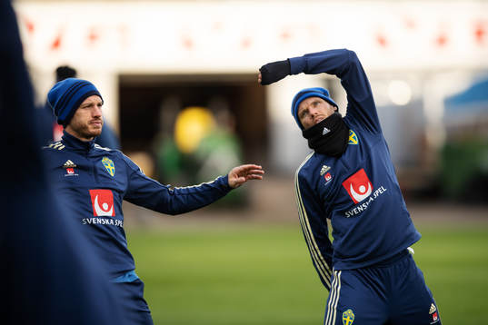 Gustav Svensson and Marcus Berg of the Swedish national