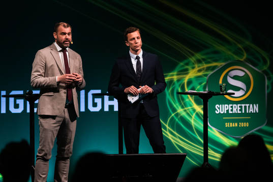 Daniel Kristiansson, konfrencier och Erik Edman,