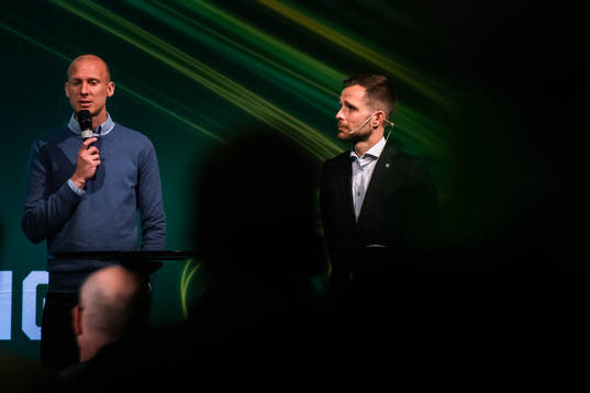 Halmstads Andreas Johansson och tränare Igor Krulj