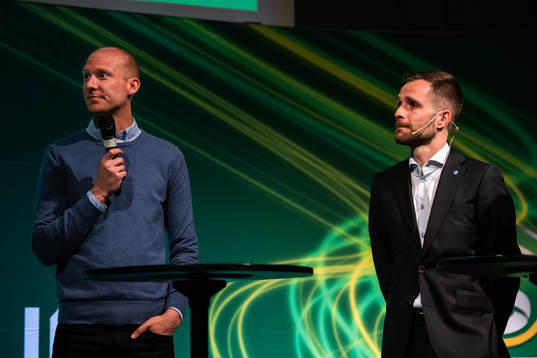 Halmstads Andreas Johansson och tränare Igor Krulj