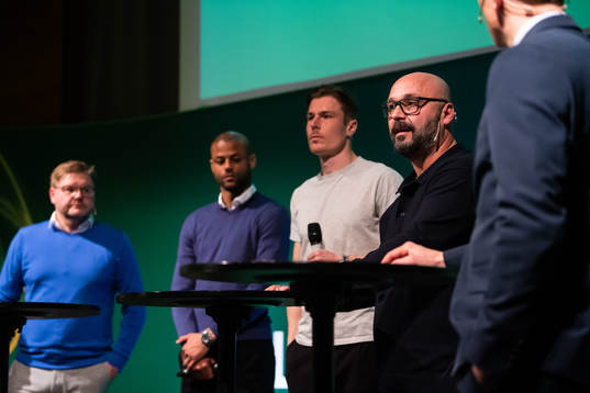 Trelleborgs tränare Peter Swärdh, Salif Camara Jönsson,
