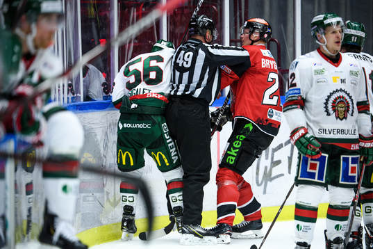 Frölundas Jonathan Sigalet och Malmö Redhawks Lars