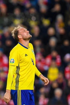 Andreas Granqvist of Sweden looks dejected