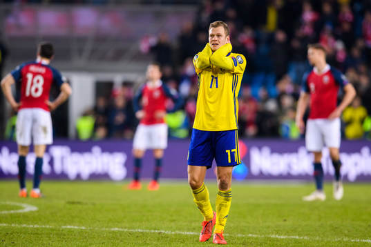 Viktor Claesson of Sweden looks dejected