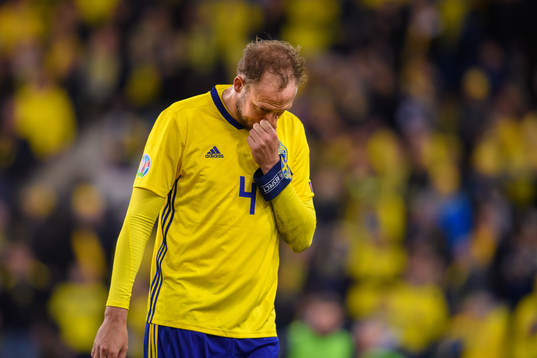 Andreas Granqvist of Sweden looks dejected