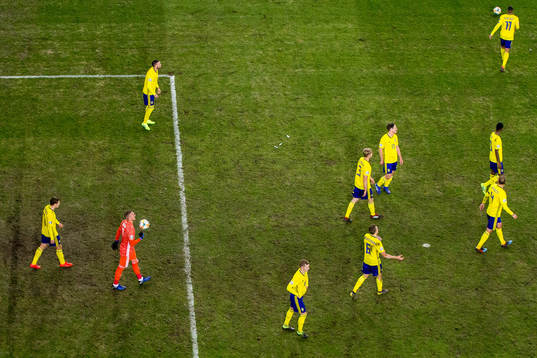 Viktor Claesson, goalkeeper Robin Olsen, Marcus Berg, Emil