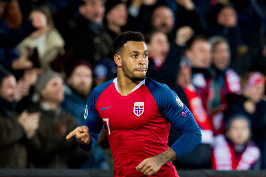 Joshua King of Norway celebrates