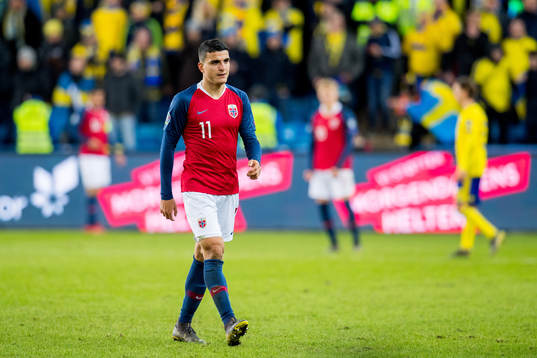 Mohamed Elyounoussi of Norway is being substituted