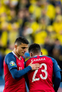 Mohamed Elyounoussi of Norway is substituted with teammate