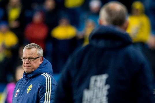 Janne Andersson, head coach of Sweden, and Lars Lagerbäck,
