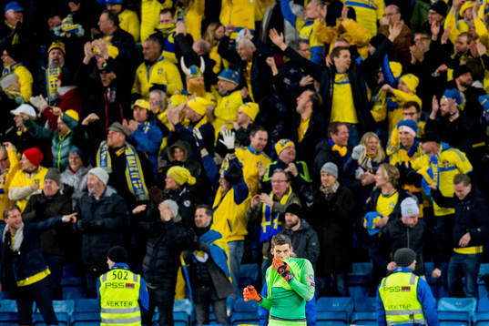 Goalkeeper Rune Almenning Jarstein of Norway looks dejected
