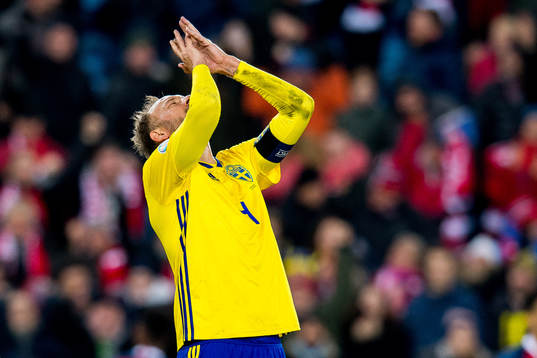 Andreas Granqvist of Sweden reacts