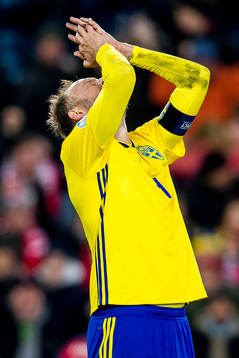 Andreas Granqvist of Sweden reacts