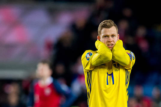 Viktor Claesson of Sweden looks dejected