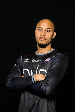 Goalkeeper Adam Larsen Kwarasey of Vålerenga poses for a