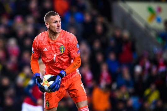 goalkeeper Robin Olsen of Sweden