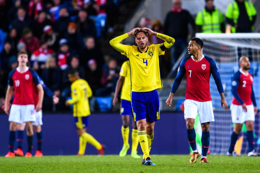 Andreas Granqvist of Sweden looks dejected