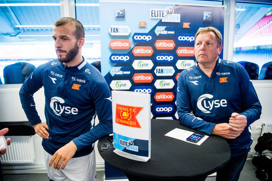Zlatko Tripic of Viking and Bjarne Berntsen, head coach of