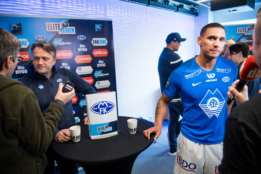 Erling Moe, head coach of Molde, and Ruben Gabrielsen of