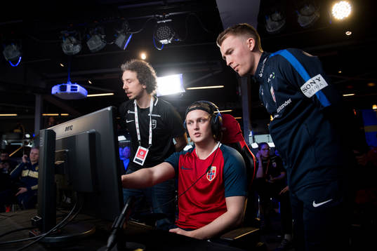 Sondre Voktor of Norway and Marius Hjerpseth, coach of