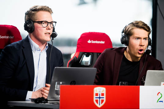 Jonas Bariås and Johan Færaas, TV commentators