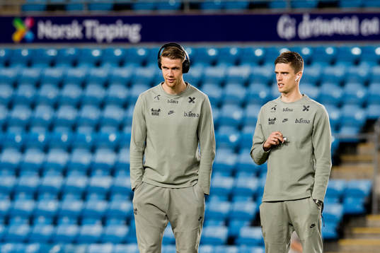 Kristoffer Ajer and Markus Henriksen of Norway