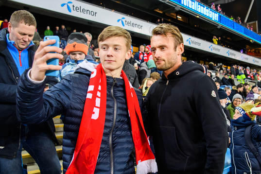 Petter Northug in the stands prior to the UEFA Euro
