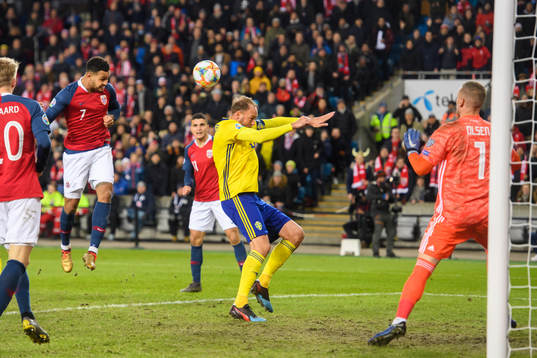 Joshua King of Norway scores the 2-0 goal
