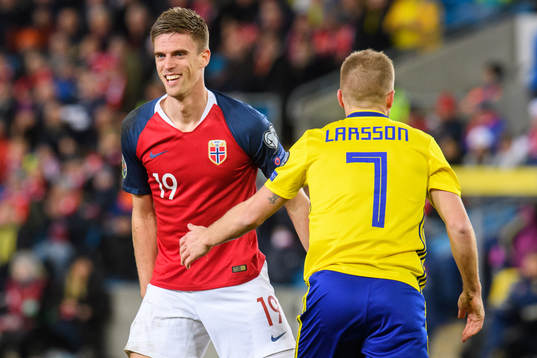 Markus Henriksen of Norway and Sebastian Larsson of Sweden