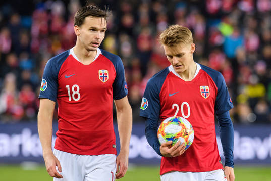 Ole Kristian Selnæs and Martin Ødegaard of Norway