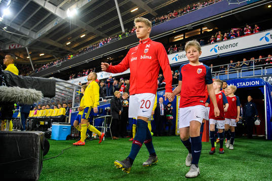 Martin Ødegaard of Norway prior to the UEFA Euro qualifier