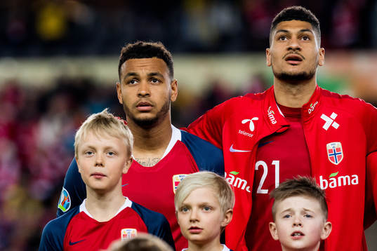 Joshua King and Bjørn Maars Johnsen of Norway