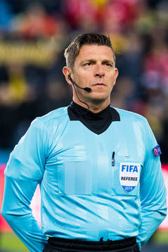 Referee Gianluca Rocchi of Italy