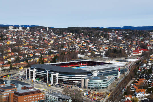 An aerial view of Ullevaal Stadium