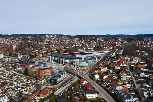 An aerial view of Ullevaal Stadium