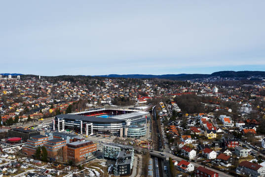 An aerial view of Ullevaal Stadium