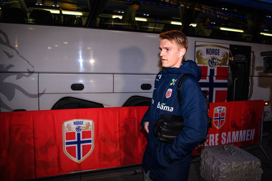 Martin Ødegaard of Norway arrives at the arena